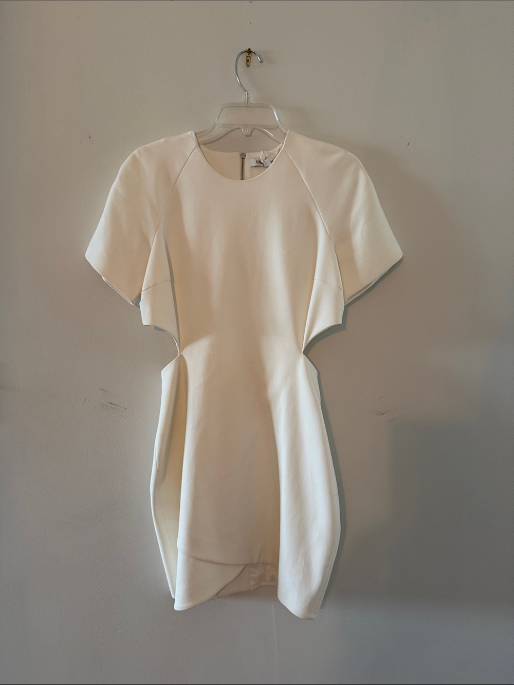 Structured White Mini Dress with Cutout Details